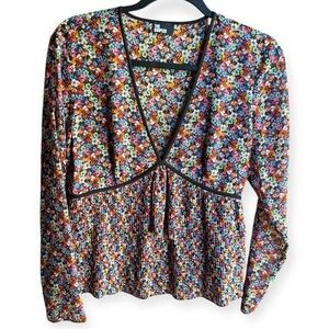 The Kooples Blazing Field Floral Print Tiered Top - NWOT